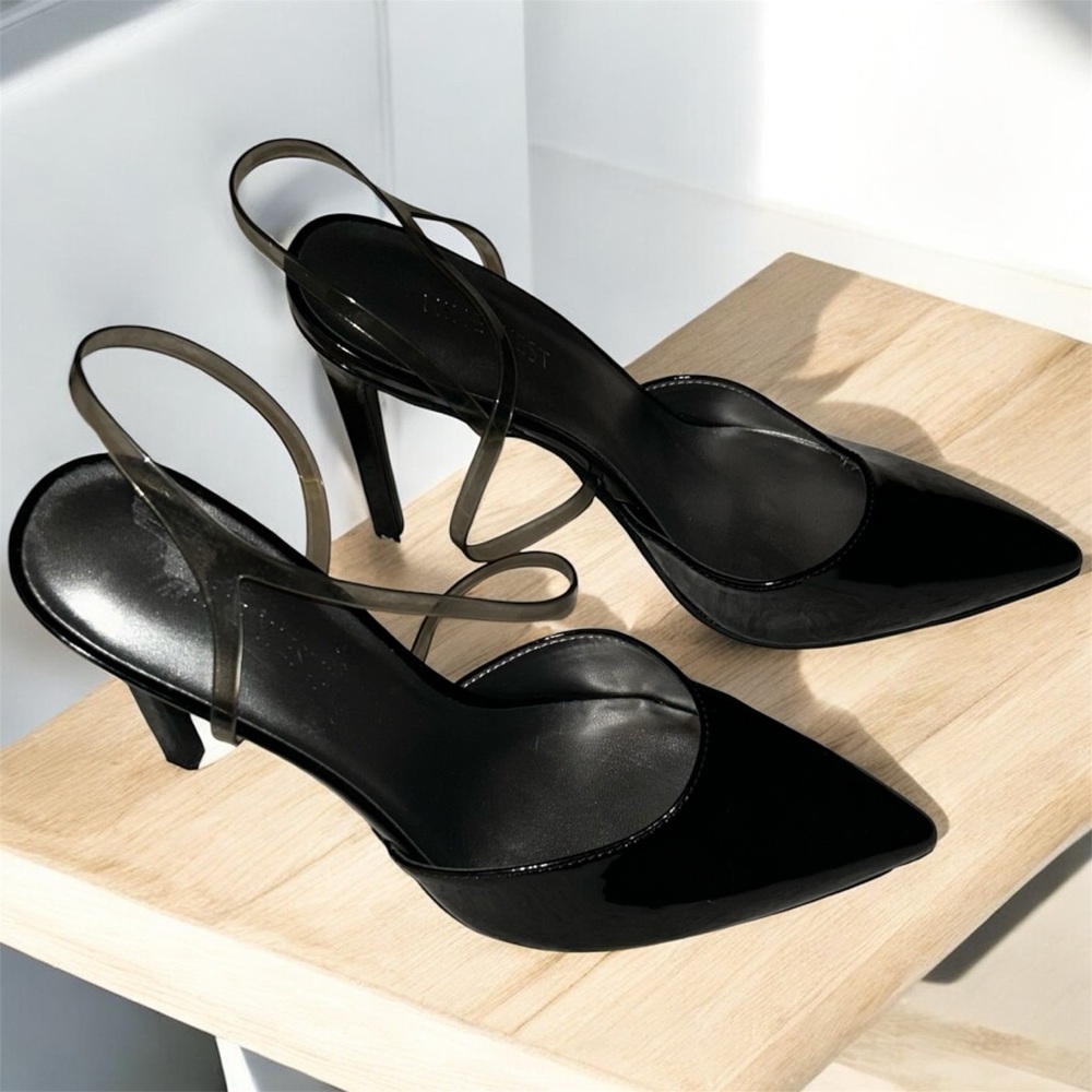 Nine West Glossy Black Pointed Heels